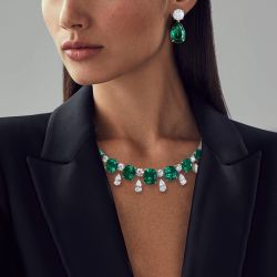 Emerald Necklace And Earring Set