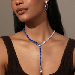 blue sapphire earrings and necklace set