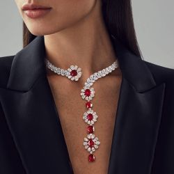 Unique Oval Cut Ruby Sapphire Pendant Necklace For Women