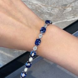 Blue & White Sapphire Tennis Bracelet