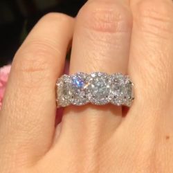 Halo Round Cut Eternity Engagement Band