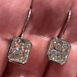 Solitaire Radiant Cut Drop Earrings