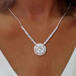 Classy Marquise & Round Cut Pendant Necklace
