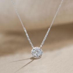 Classy Marquise & Round Cut Pendant Necklace