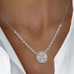 Classy Marquise & Round Cut Pendant Necklace