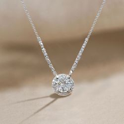 Classy Marquise & Round Cut Pendant Necklace