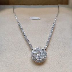 Classy Marquise & Round Cut Pendant Necklace
