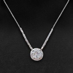 Classy Marquise & Round Cut Pendant Necklace