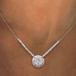 Classy Marquise & Round Cut Pendant Necklace