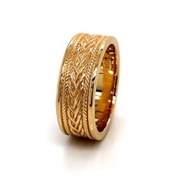 Gold Woven Design Men's Wedding Band