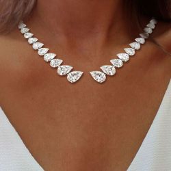 Classic Pear Cut Open Design Necklace