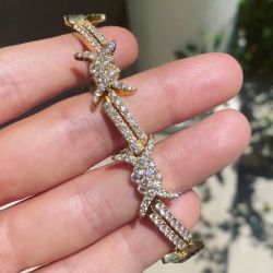 Golden Hip Pop Thorns Bracelet