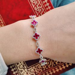 Sumptuous Round Cut Ruby Sapphire Bracelet