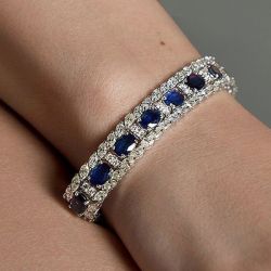 Oval & Marquise Royal Blue Sapphire Bracelet