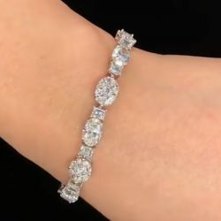 Marquise & Oval Cut White Sapphire Bracelet
