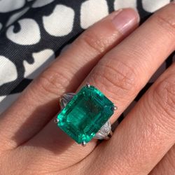 Unique Emerald Cut Engagement Ring