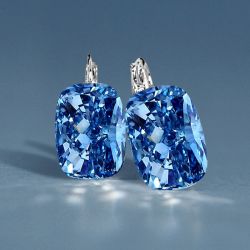 Classic Cushion Cut Blue Sapphire Drop Earrings