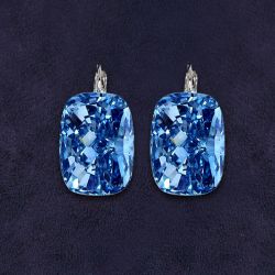 Classic Cushion Cut Blue Sapphire Drop Earrings