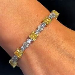 Radiant & Oval Cut Yellow Sapphire Bracelet For Women 