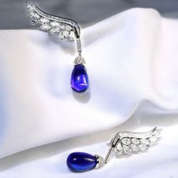 Andromeda Pear & Marquise Cut Blue Sapphire Drop Earrings