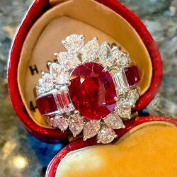 Vintage Oval Cut Ruby Sapphire Engagement Ring