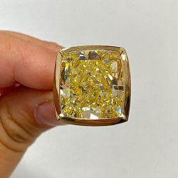 Fancy Golden Bezel Radiant Cut Yellow Sapphire Engagement Ring