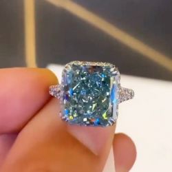 Split Shank Radiant Cut Blue Sapphire Engagement Ring