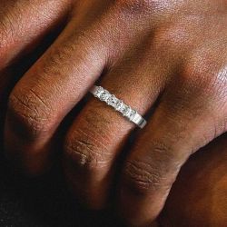 Classic 5 Stone Princess Cut Half Eternity Band