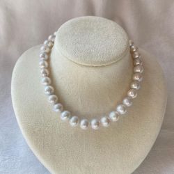 Classic Round Pearl Tennis Necklace For Women