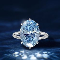 Solitaire Oval Cut Aquamarine Sapphire Engagement Ring