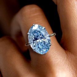 Solitaire Oval Cut Aquamarine Sapphire Engagement Ring