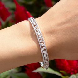 Elegant Mix Cut White Sapphire Bracelet