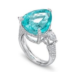 Unique Pear Cut Blue Sapphire Engagement Ring