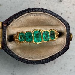 Antique Golden Emerald Cut Wedding Band For Women