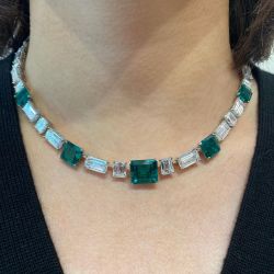 Elegant Emerald Sapphire Necklace