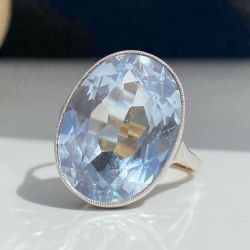 Solitaire Oval Cut Aquamarine Sapphire Engagement Ring
