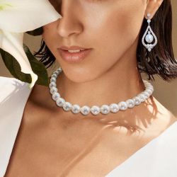 Elegant Pearl Tennis Necklace & Drop Earrings Sets
