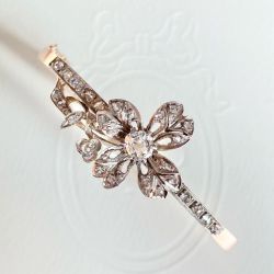 Elegant Golden Round Cut White Sapphire Bracelet