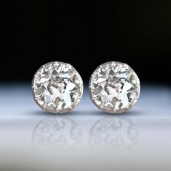 Classic Cushion Cut White Sapphire Stud Earrings