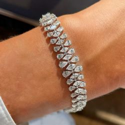 Fashion Pear & Marquise Cut White Sapphire Bracelet