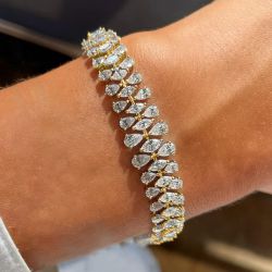 Fashion Golden Pear & Marquise Cut White Sapphire Bracelet