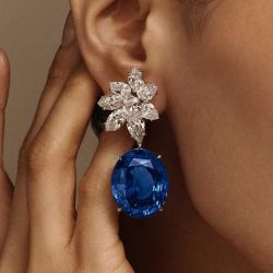 Royal Oval Cut Blue Sapphire Drop Earrings