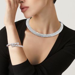 Round & Emerald Cut White Sapphire Necklace & Bracelet Sets