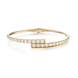 Classic Golden Round Cut White Sapphire Bracelet