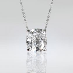 Classic Cushion Cut White Sapphire Pendant Necklace