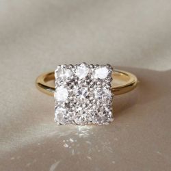 Elegant Two Tone Round Cut White Sapphire Engagement Ring For Women 