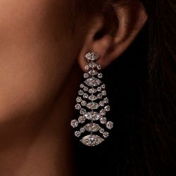 Fashion Marquise Cut White Sapphire Drop Earrings For Women