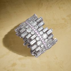 Irregularity Shape Baguette & Round Cut White Sapphire Wedding Band For Women