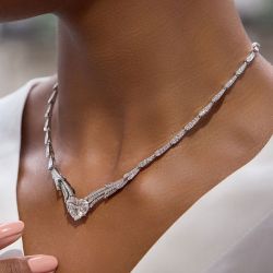 Classic Heart Cut White Sapphire Pendant Necklace For Women