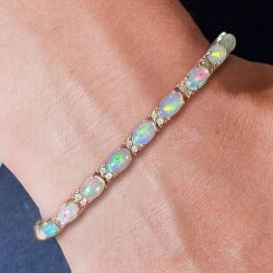 Fashion Oval Cut Opal Tennis Bracelet For Women